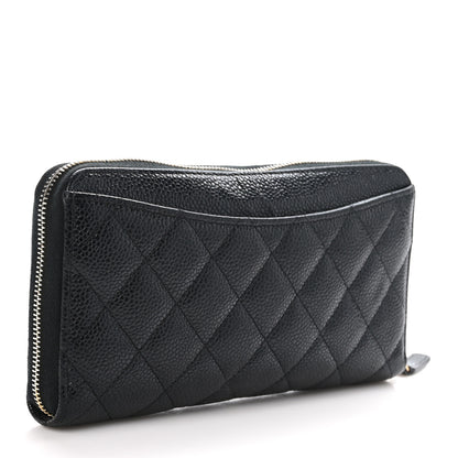 Chanel Caviar Quilted Large Gusset Zip Around Wallet Black 3 of 11