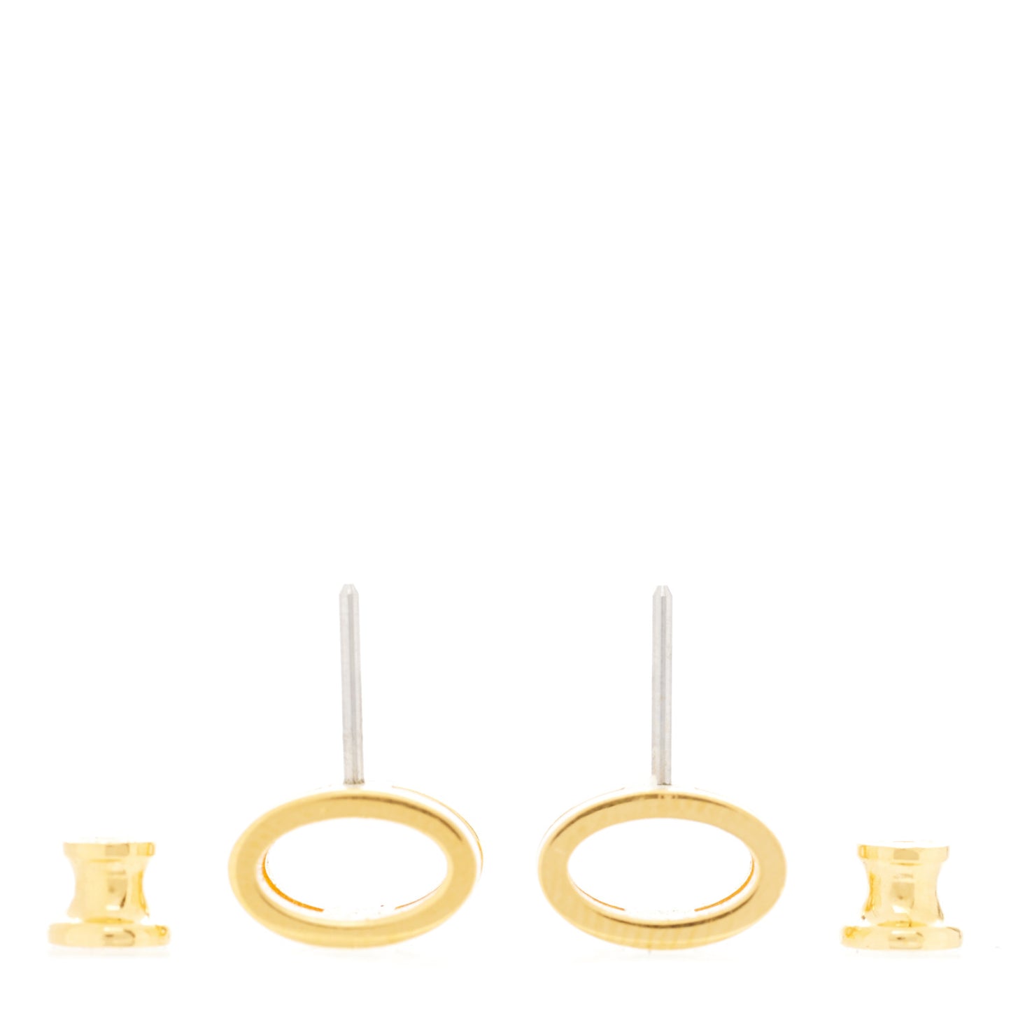 Gold Lacquered Pop H Earrings White