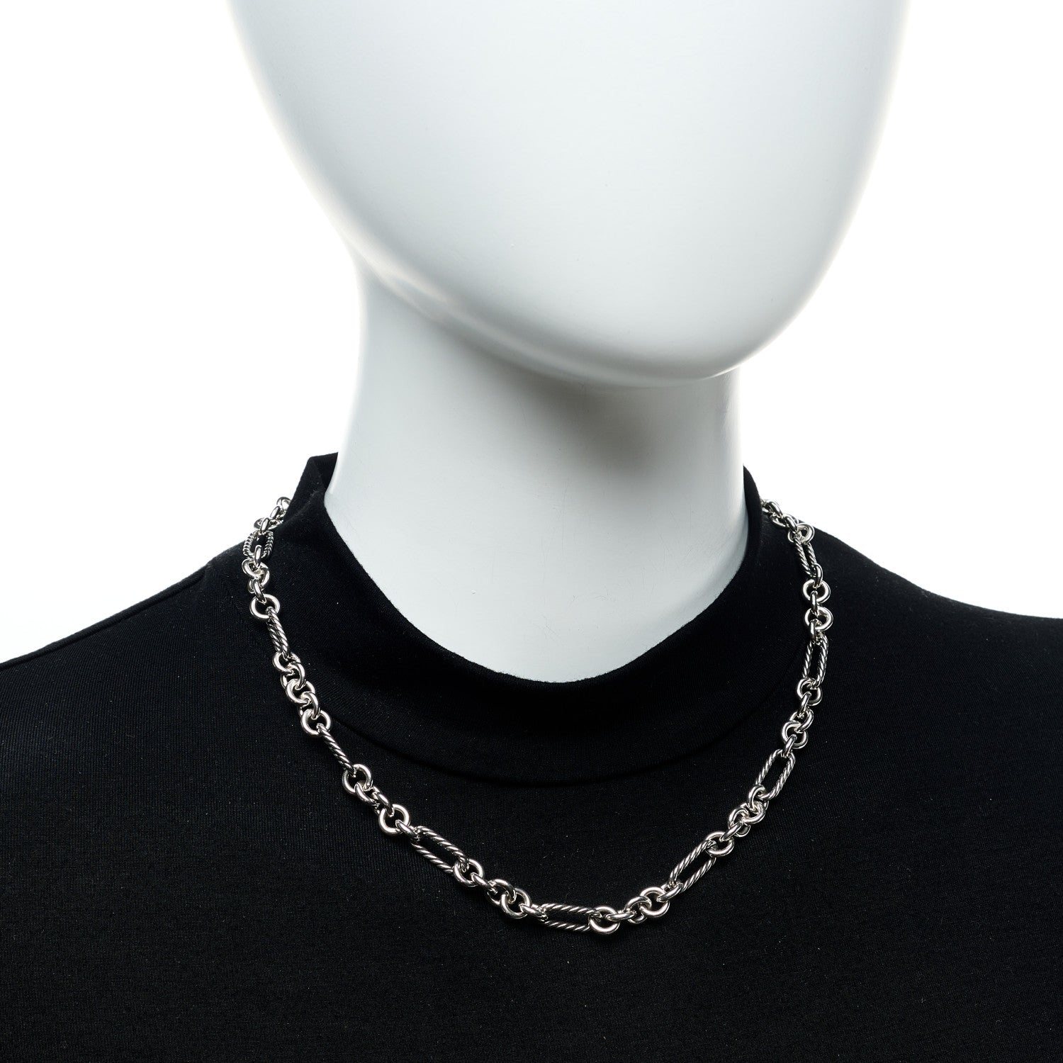 David Yurman Sterling Silver 18K Yellow Gold Link Figaro Link Toggle Necklace 2 of 5