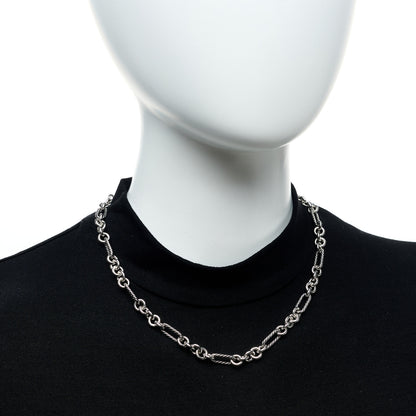 David Yurman Sterling Silver 18K Yellow Gold Link Figaro Link Toggle Necklace 2 of 5