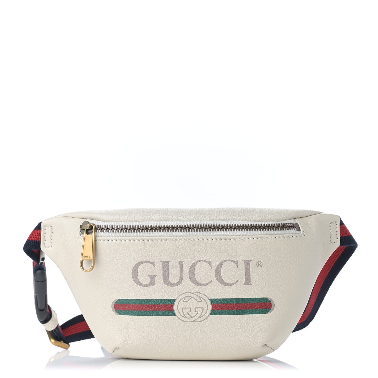 Grained Calfskin Small Logo Belt Bag White