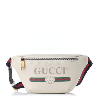 Gucci Grained Calfskin Small Logo Belt Bag White 1 of 9