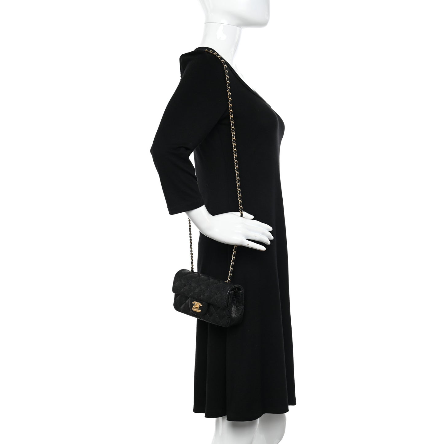 Caviar Quilted Extra Mini Flap Black