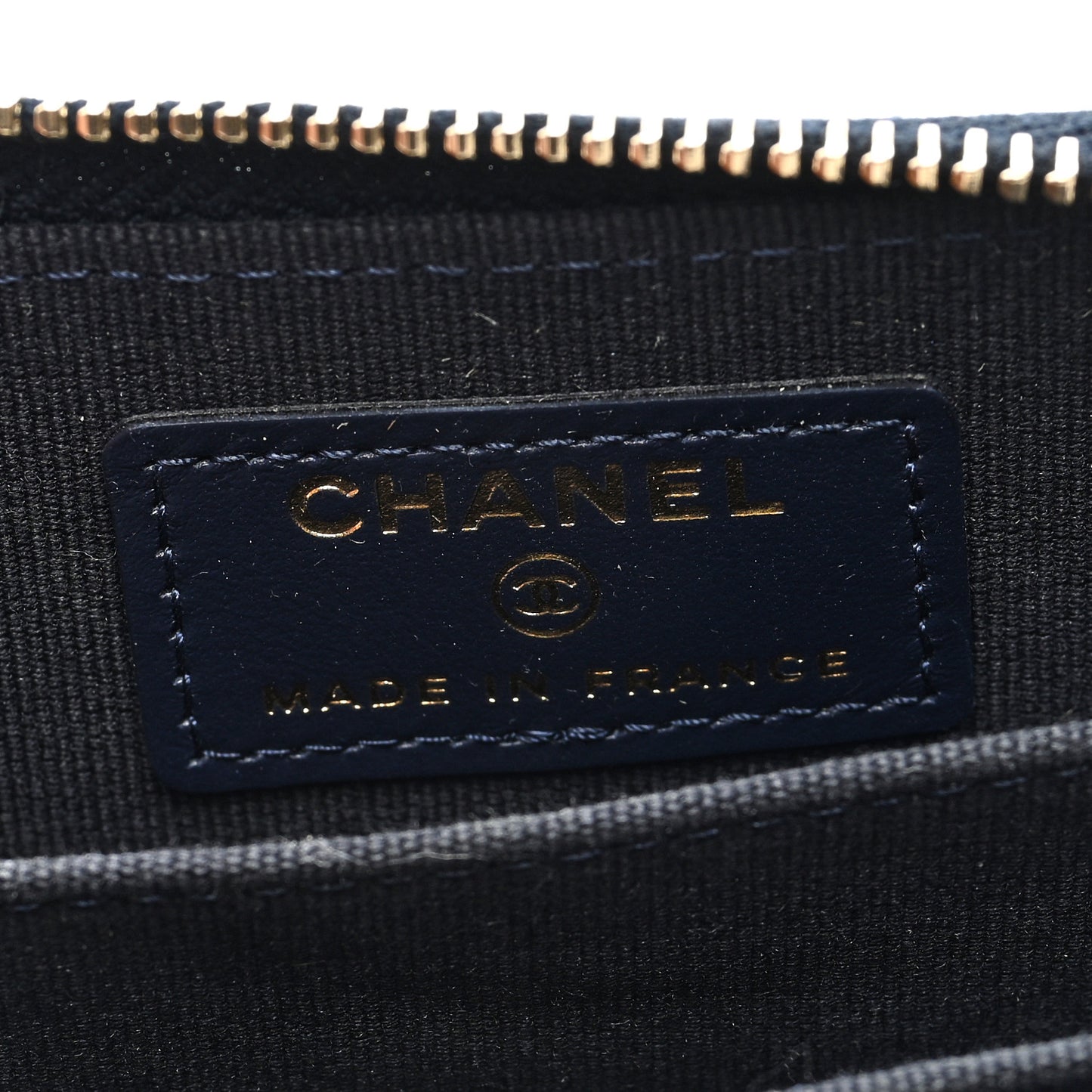 Caviar Enamel Coco Casino Quilted Zip Coin Purse Navy Blue