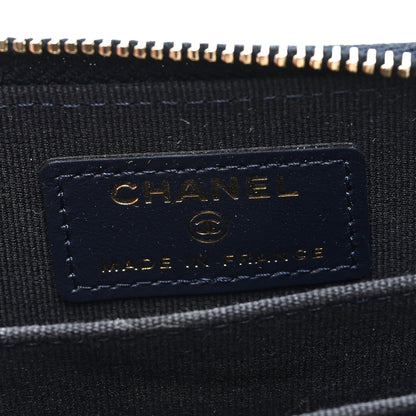 Chanel Caviar Enamel Coco Casino Quilted Zip Coin Purse Navy Blue 6 of 8