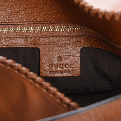 Gucci Calfskin Large Horsebit Chain Hobo Brown 6 of 11