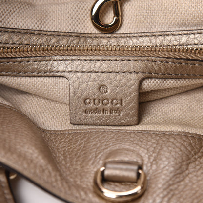Gucci Metallic Pebbled Calfskin Medium Soho Chain Shoulder Bag Golden Beige 8 of 10