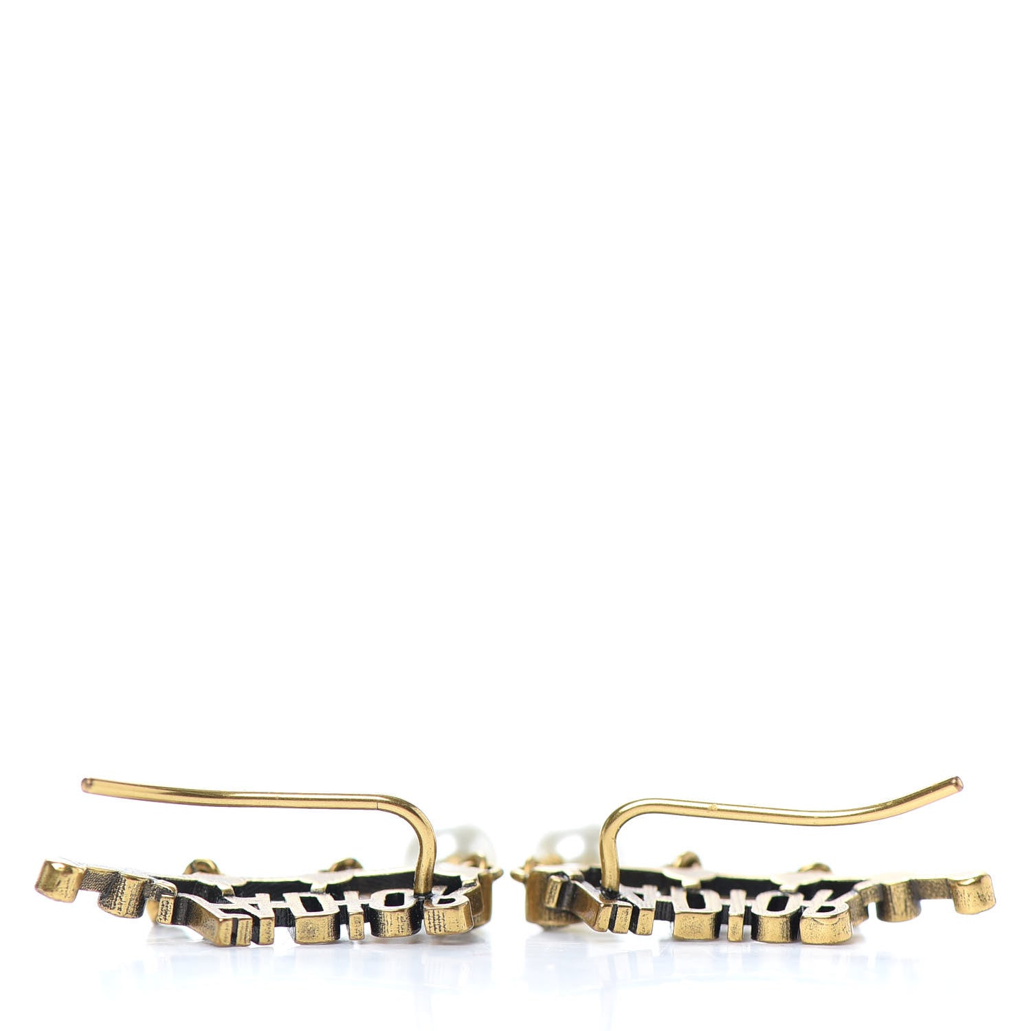 Christian Dior Metal Crystal Pearl J'Adior Ear Crawlers Aged Gold 3 of 4