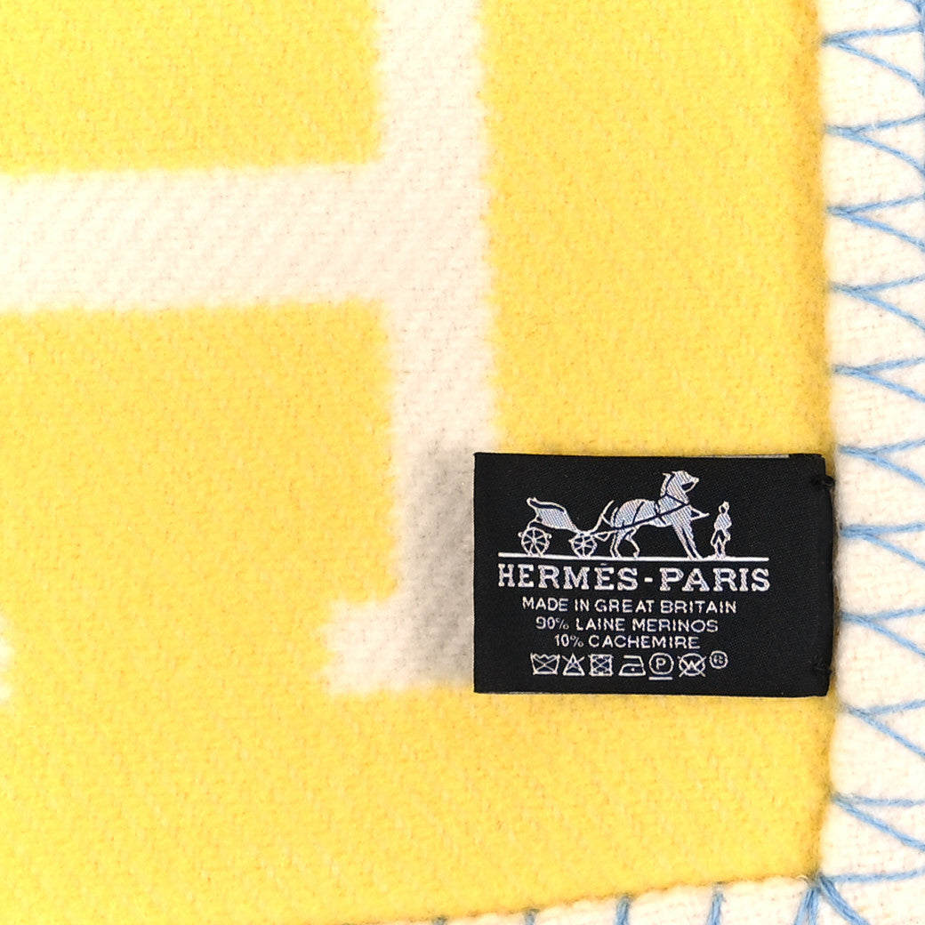 Wool Cashmere Avalon Vibration Blanket Jaune Citron Ambre