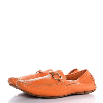 Prada Vitello Daino Loafers 40 Papaya 3 of 11