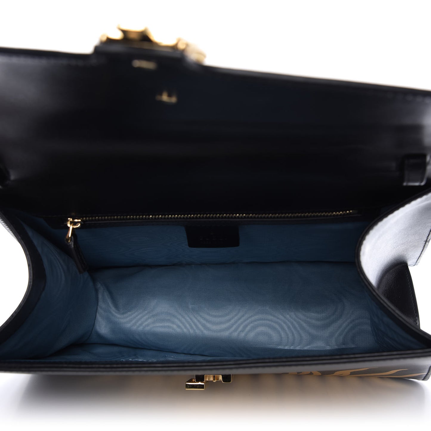 Calfskin Gold Sun Medium Sylvie Top Handle Bag Black