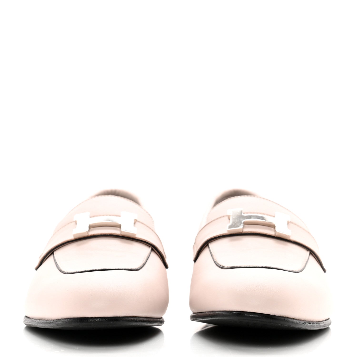 Hermes Calfskin Womens Paris Loafers 39.5 Rose Petale 2 of 9
