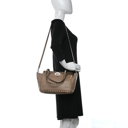 Valentino Garavani Vitello Small Rockstud Tote Beige 2 of 8