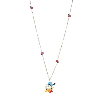 Gucci X DISNEY Sterling Silver Enamel Donald Duck Pendant Necklace 1 of 4