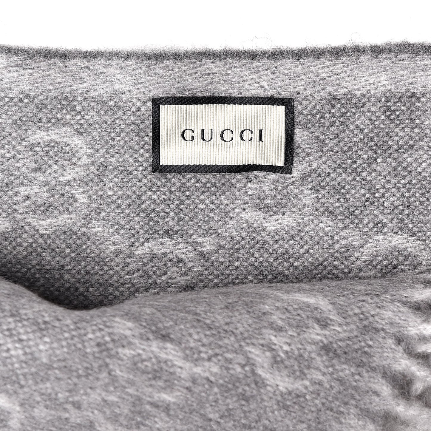 Wool Angora Monogram Web New Nikky Scarf Zinc Blue