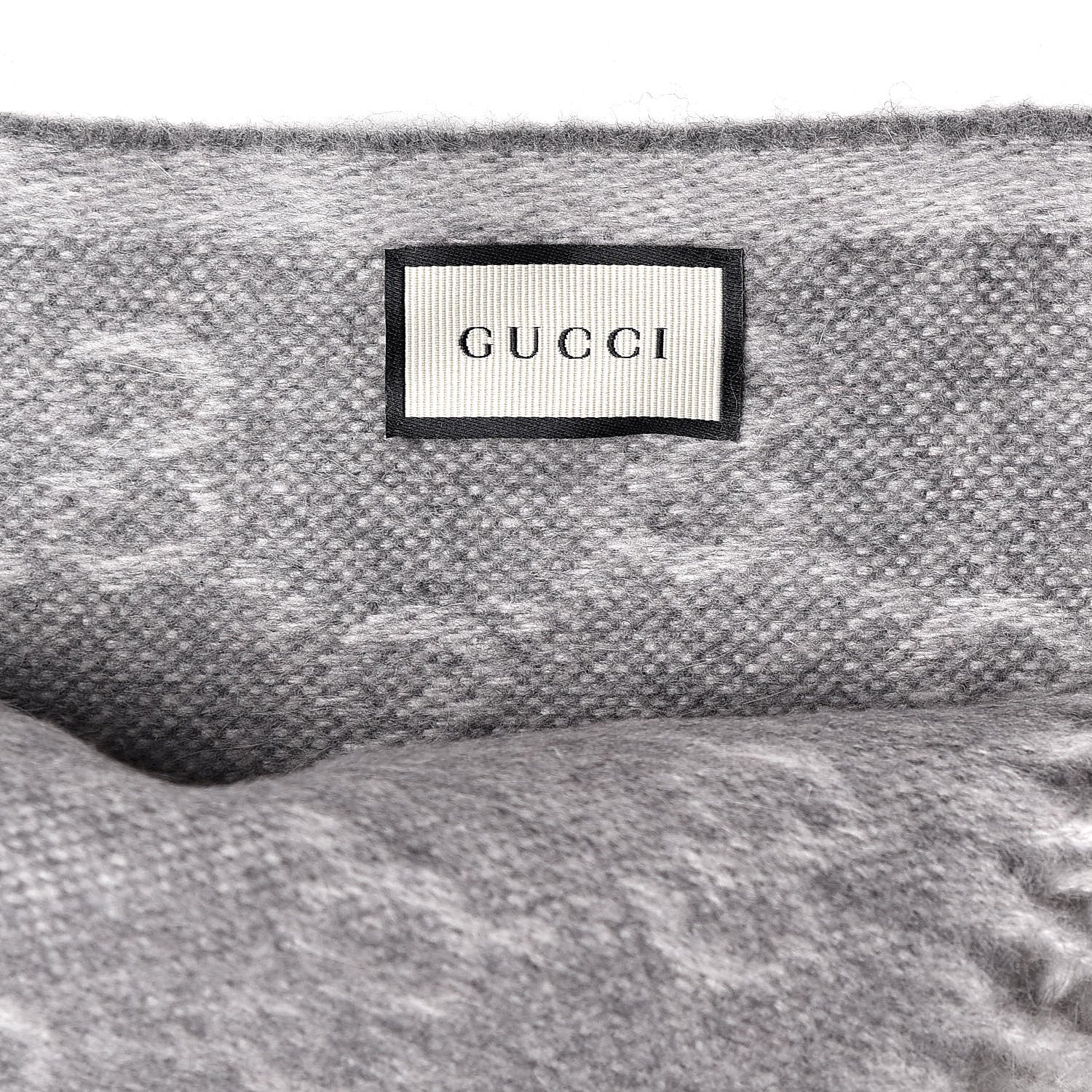 Gucci Wool Angora Monogram Web New Nikky Scarf Zinc Blue 5 of 5
