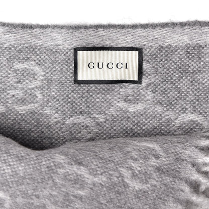 Gucci Wool Angora Monogram Web New Nikky Scarf Zinc Blue 5 of 5