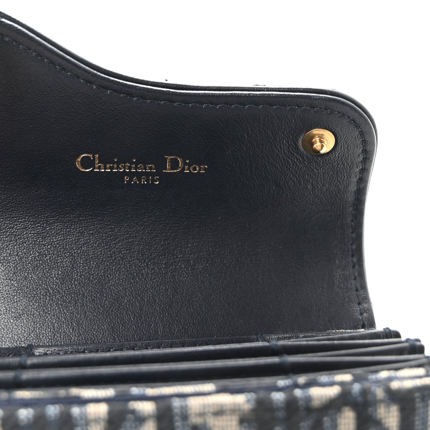 Oblique Saddle 5-Gusset Card Holder Blue