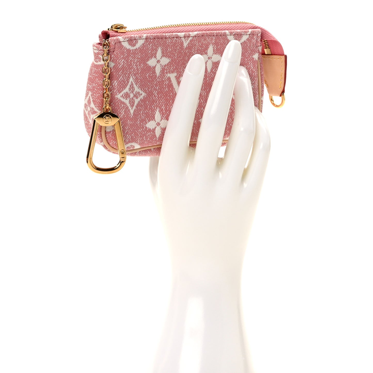 Denim Jacquard Monogram Micro Pochette Accessories Rose