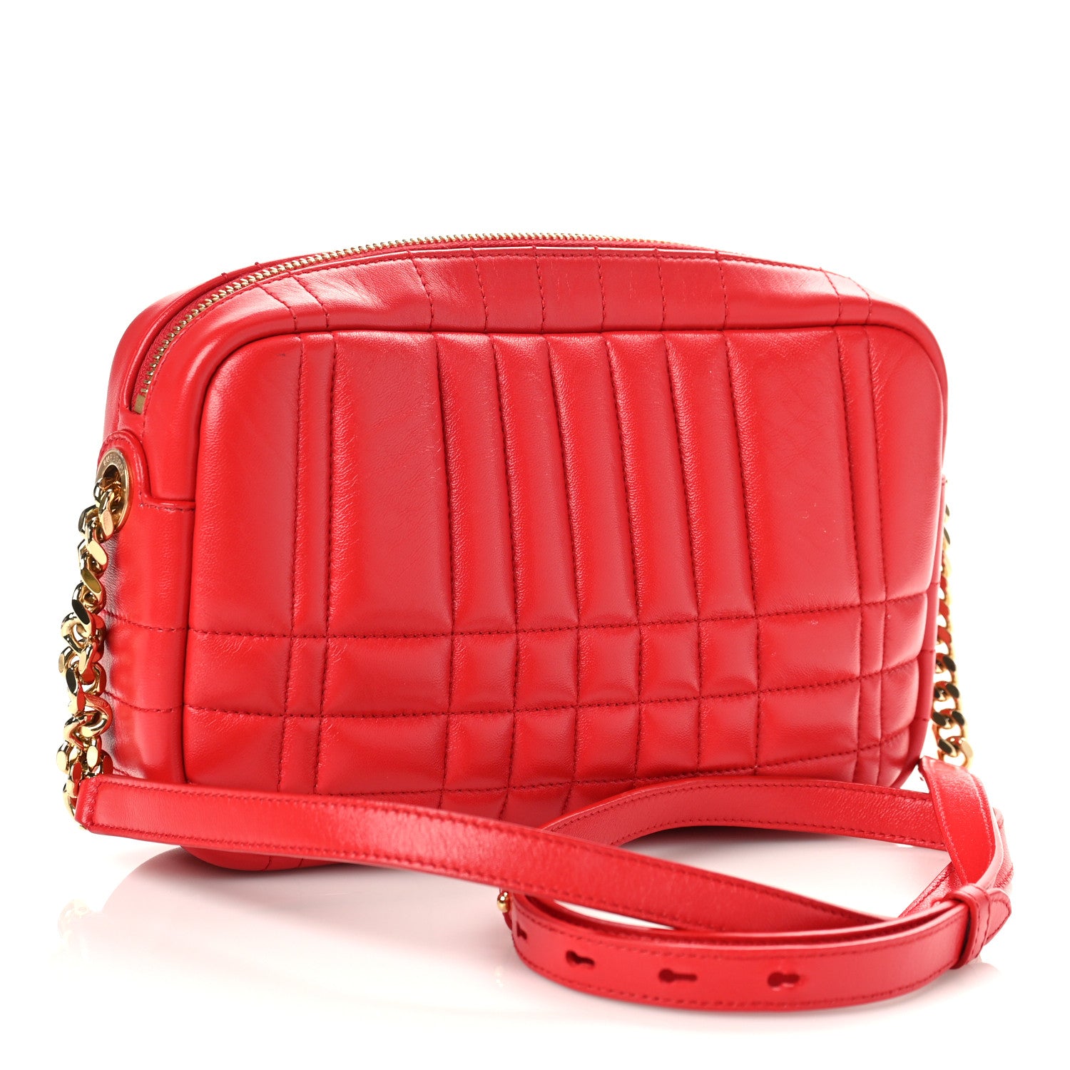 Burberry Calfskin Quilted Small Lola Camera Bag Bright Red 3 of 9