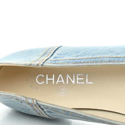 Chanel Denim CC Cap Toe Ballerina Flats 39.5 Light Blue 6 of 8