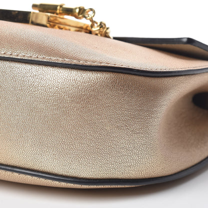 Chloe Metallic Goatskin Mini Drew Shoulder Bag Abstract Gold 9 of 9