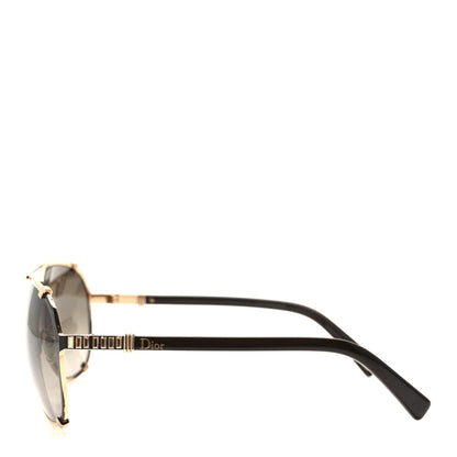 Christian Dior Metal Chicago 2 Aviator Sunglasses Black Gold 3 of 10
