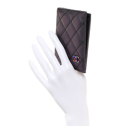 Chanel Iridescent Goatskin Quilted Card Holder Purple 2 of 8
