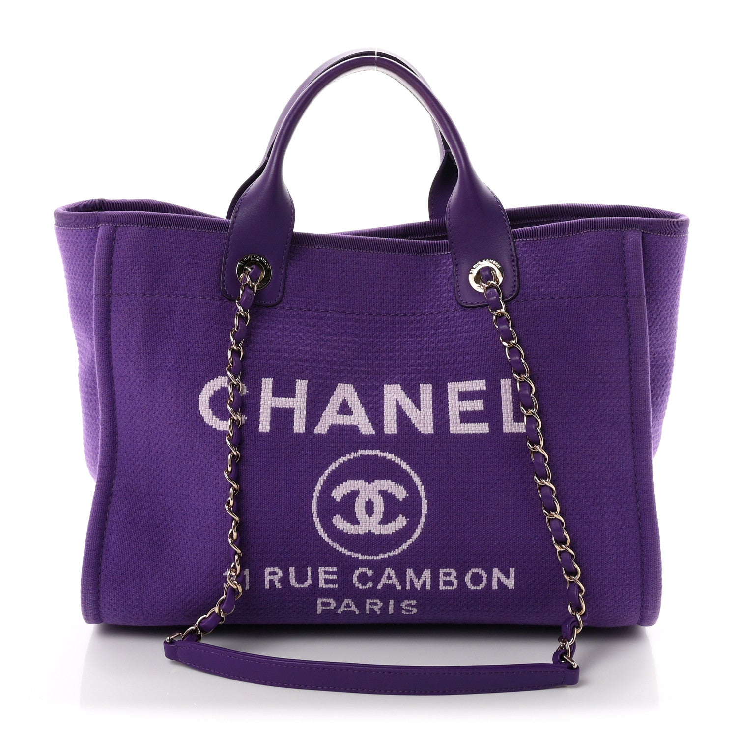 Chanel Mixed Fibers Small Deauville Tote Purple 1 of 10