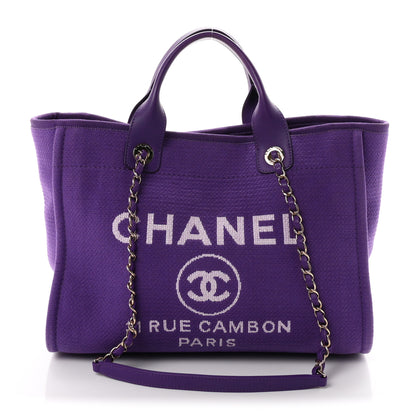 Chanel Mixed Fibers Small Deauville Tote Purple 1 of 10