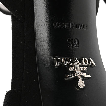 Prada Suede Platform Sandals 39 Black 8 of 12