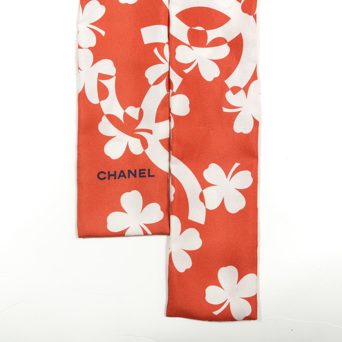 Silk Clover CC Slim Bandeau Scarf Red