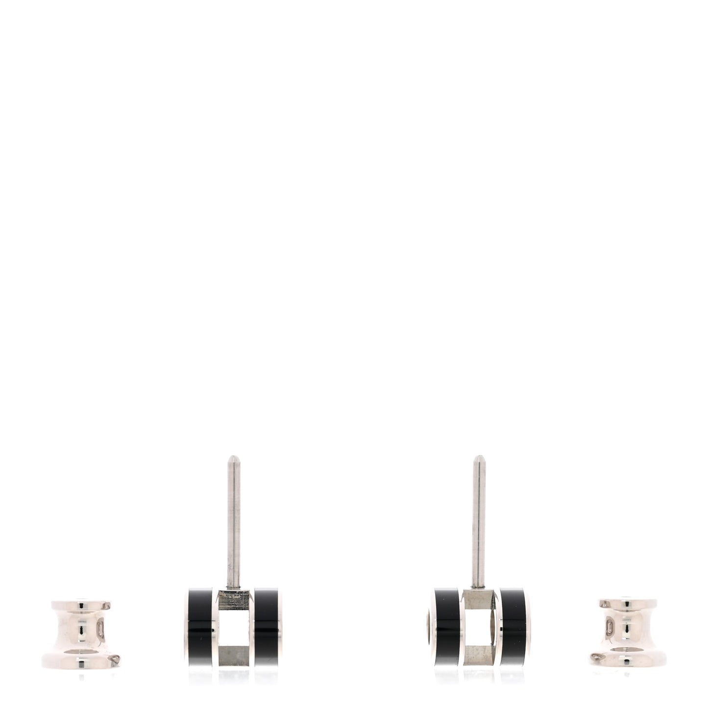 Palladium Lacquered Mini Pop H Earrings Black