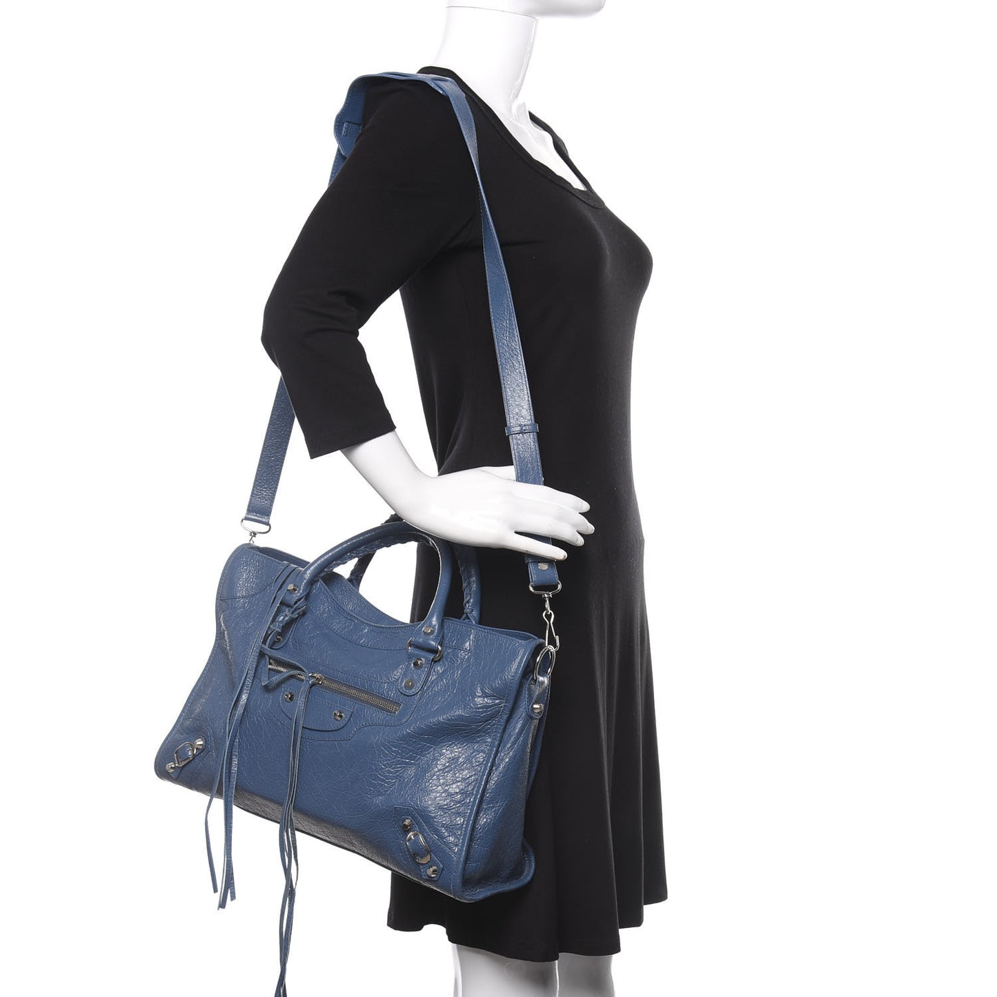 Agneau Classic Silver Hardware City Bleu Persan