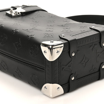 Louis Vuitton Calfskin Debossed Monogram Side Trunk Black 9 of 10