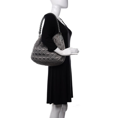 Christian Dior Satin Cannage Charming Hobo Grey 2 of 11