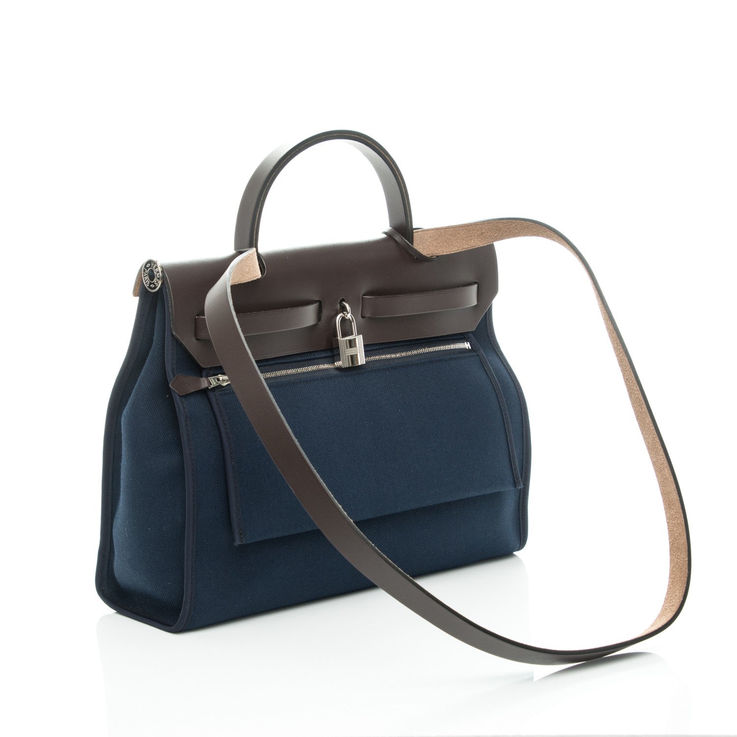Hermes Toile Vache Hunter Herbag Zip PM 31 Bleu Marine Ebene 3 of 8