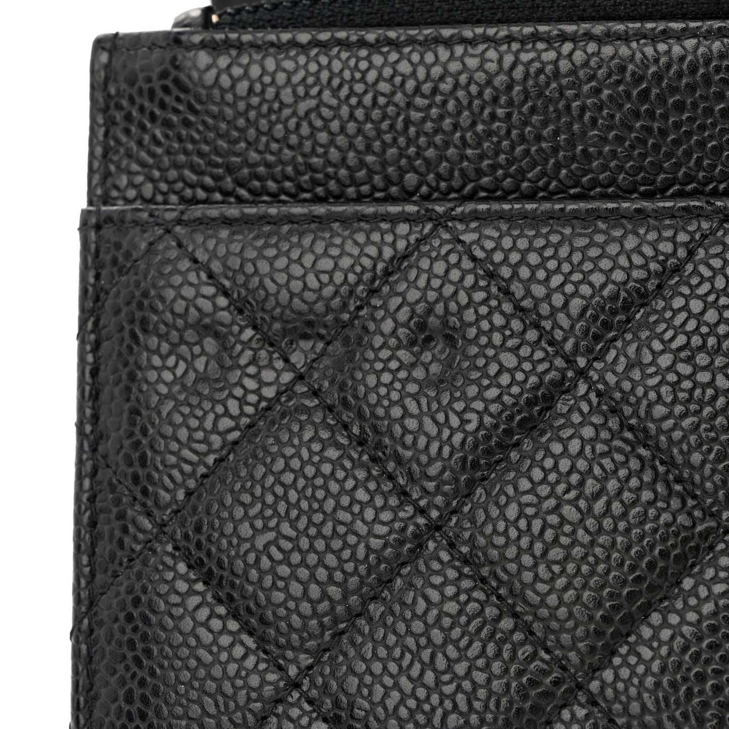 Caviar Quilted Wallet on Chain WOC Black