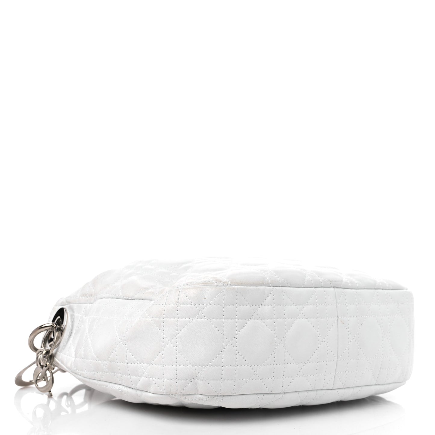 Lambskin Cannage Small Dior Soft Hobo White