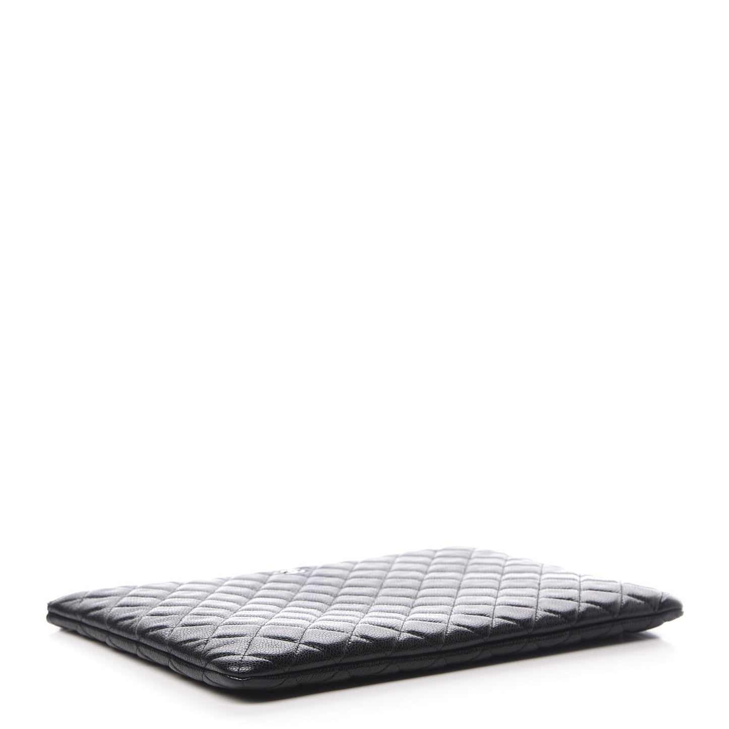Caviar Quilted Large Cosmetic Case Black