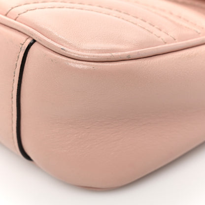 Gucci Calfskin Matelasse Mini GG Marmont Shoulder Bag Perfect Pink 9 of 13
