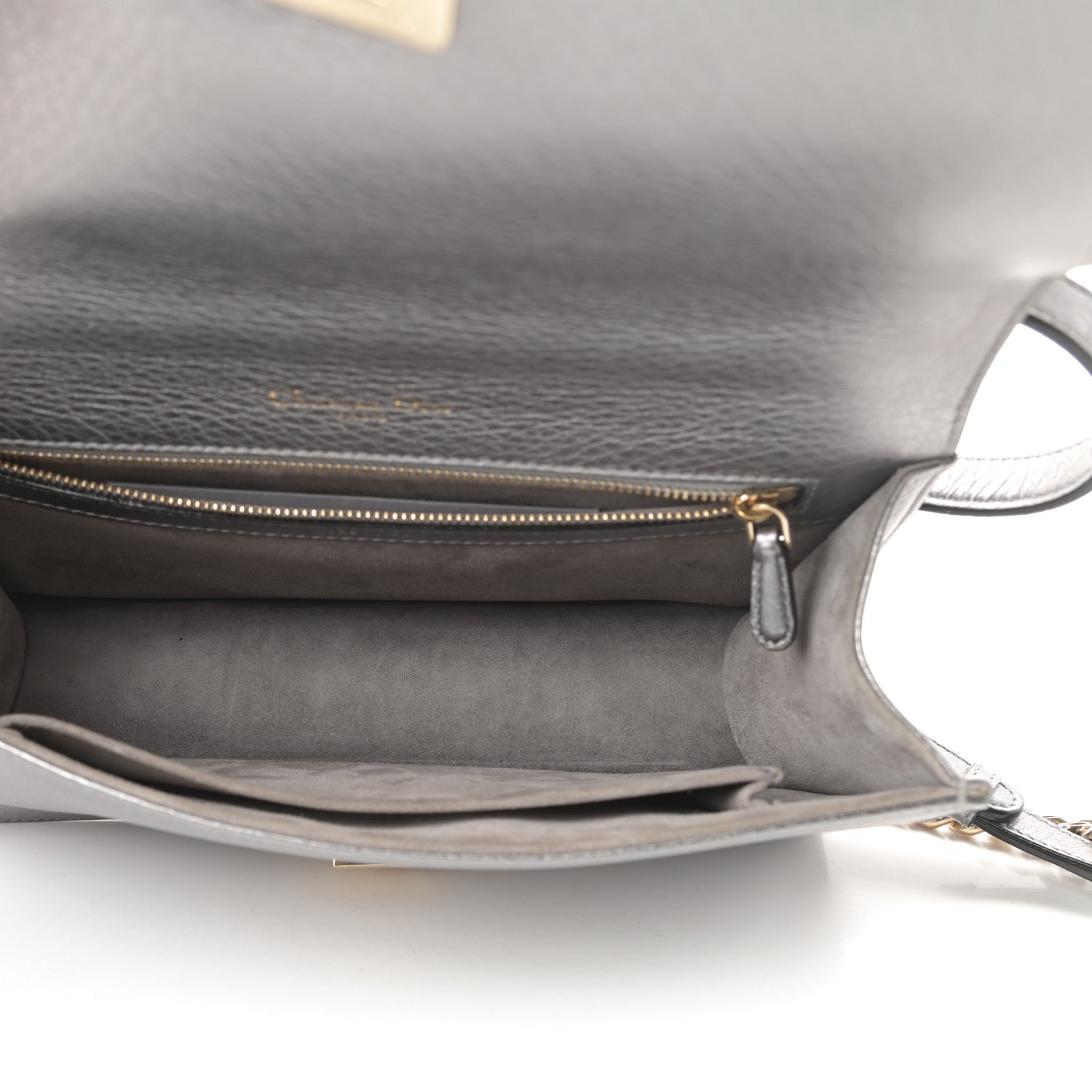 Christian Dior Metallic Grained Calfskin Medium Diorama Flap Bag Silver 5 of 14