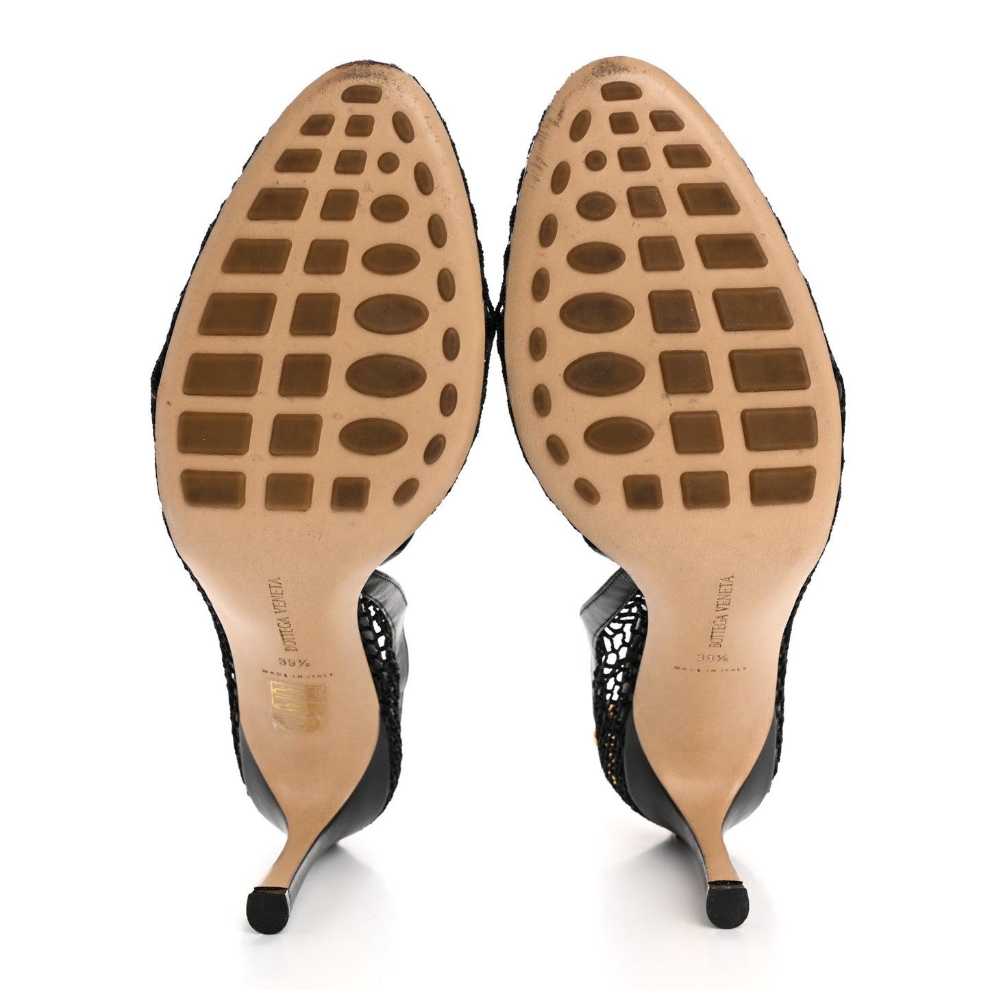 Mesh Nappa Chunky Chain Sandals 39.5 Black