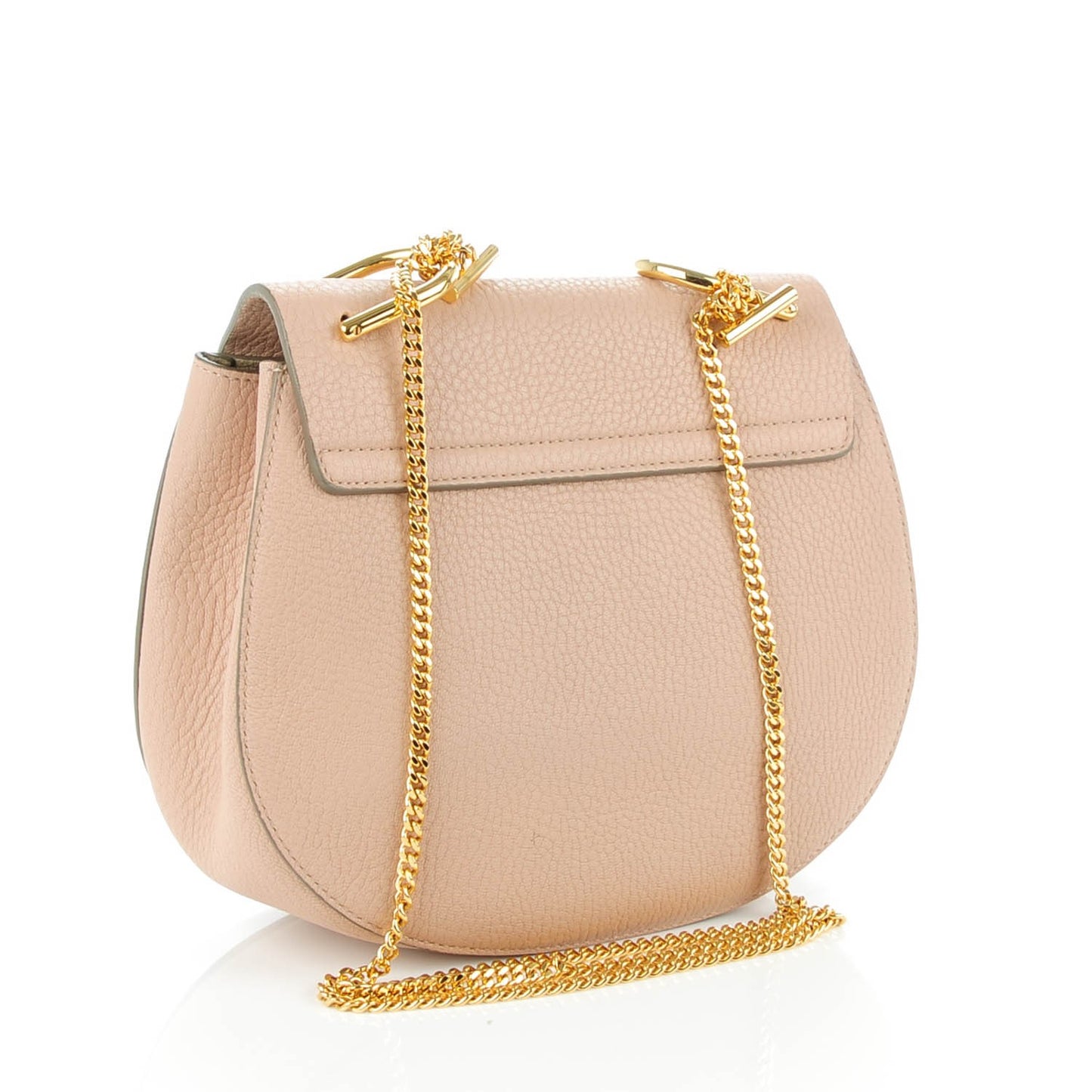 Grained Calfskin Medium Drew Shoulder Bag Cement Pink