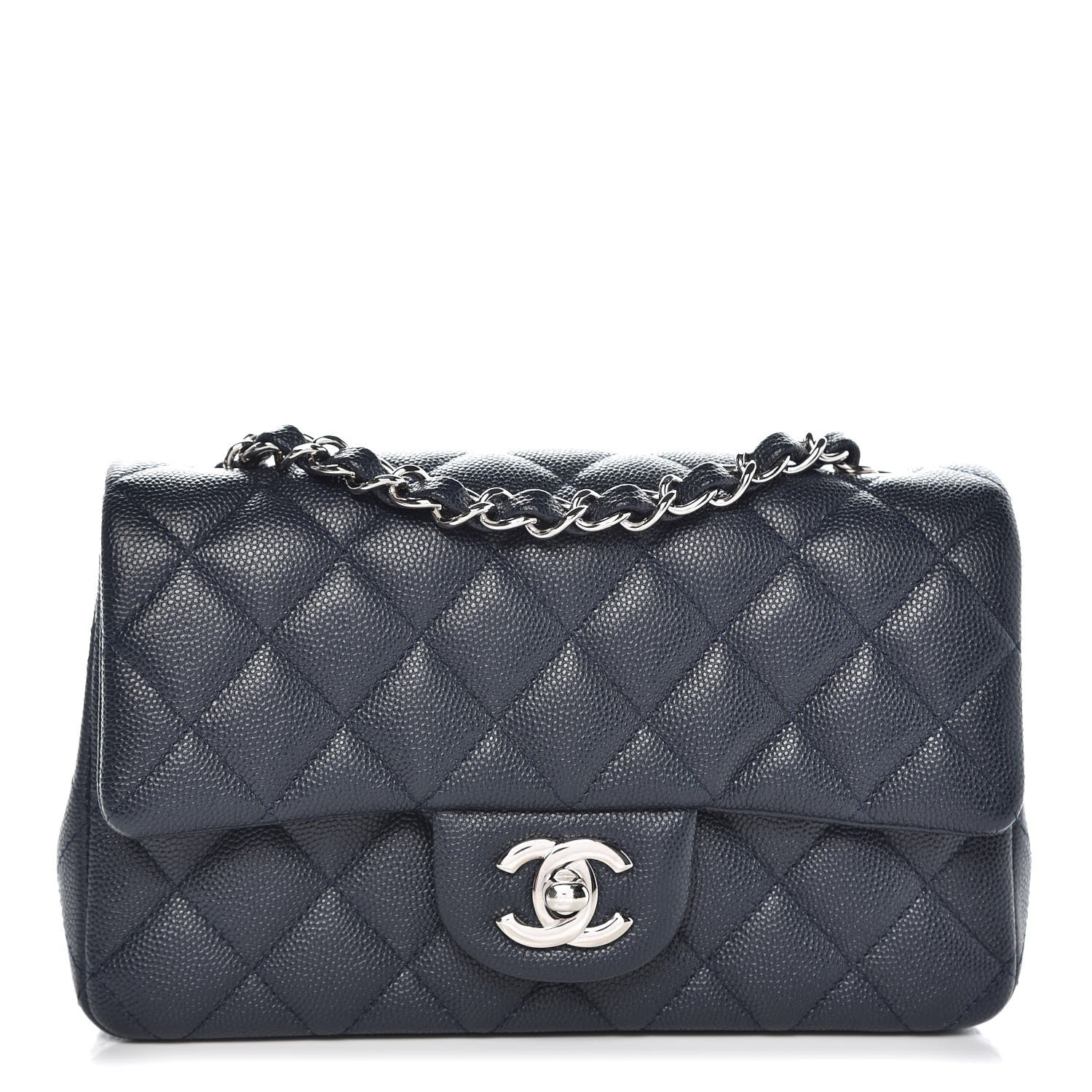 Chanel Caviar Quilted Mini Rectangular Flap Navy 1 of 8