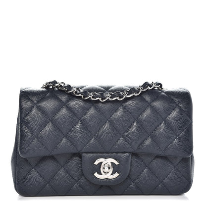 Chanel Caviar Quilted Mini Rectangular Flap Navy 1 of 8