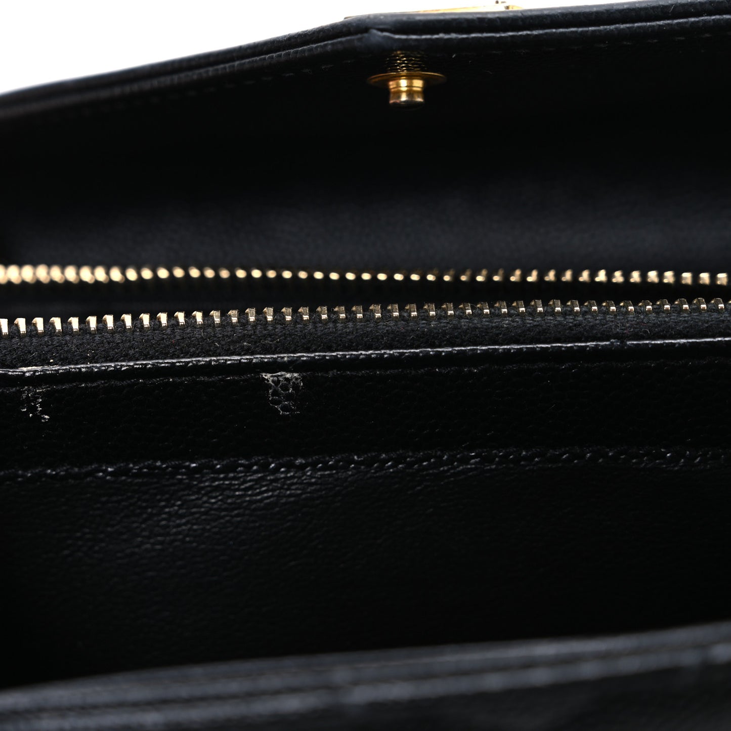Grain De Poudre Matelasse Chevron Monogram Flap Wallet Black