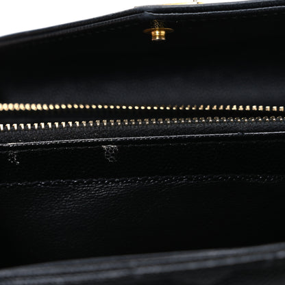Saint Laurent Grain De Poudre Matelasse Chevron Monogram Flap Wallet Black 8 of 8