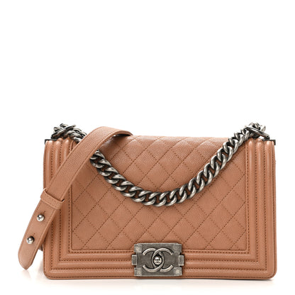 Chanel Caviar Quilted Medium Boy Flap Camel 1 of 11