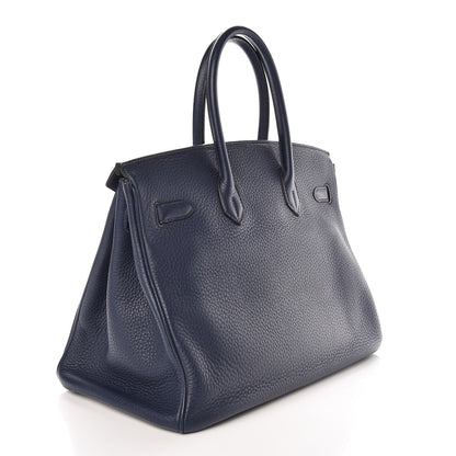 Hermes Taurillon Clemence Birkin 35 Bleu Abysse 3 of 14